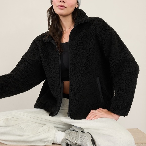 NWT Athleta CLOUD FLEECE JACKET Teddy Sherpa soft comfy cozy - Picture 1 of 6